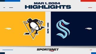 NHL Highlights  Penguins vs Kraken  February 29 2024 [upl. by Lanita]