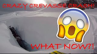 Snowmobile Falls into 50 foot Crevasse Lifted out by Helicopter [upl. by Elvia681]