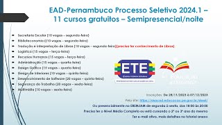 Tuturial sobre o Processo Seletivo da EADPernambuco 20241 [upl. by Yebba]