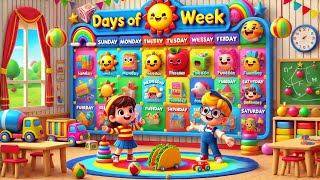 Learn Days of Week  Nursery Rhymes amp Kids Songs  Kindergarten [upl. by Cailly]