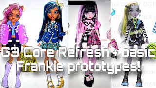 MONSTER HIGH NEWS G3 Core Refresh Draculaura Cleo and Clawdeen prototypes Grey Frankie revealed [upl. by Gettings]