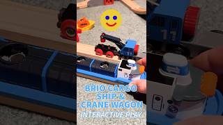 BRIO World Container Ship amp Crane Wagon 🚢🚂 Review toytrain trainvideos brio [upl. by Haimerej]