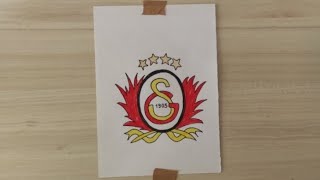 HOW TO DRAW A GALATASARAY LOGO STEP BY STEPdrawing art galatasaray [upl. by Norramic25]