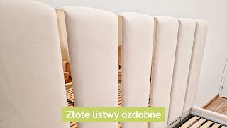 Łóżko Hege ze złotymi listwami ozdobnymi [upl. by Yhtuv]