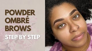 Ombre Powder Brows Process Step By Step [upl. by Rimas]