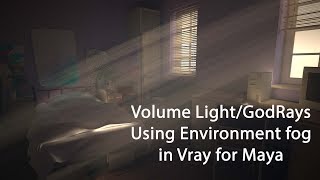 VRay Maya 2018 software Tutorial  Volume RaysGod Rays using Environment Fog [upl. by Hamer416]