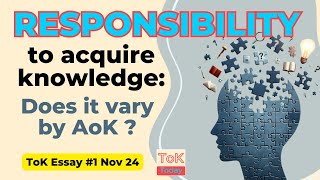 ToK Essay 1 Nov 24 Responsibility to acquire knowledge [upl. by Slyke]