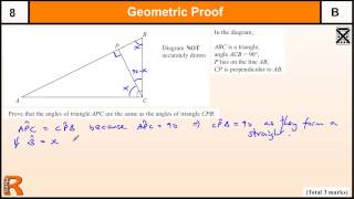 Geometric Proof GCSE Maths Higher revision Exam paper practice amp help [upl. by Eynaffit]