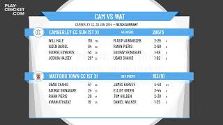 Camberley CC Sun 1st XI v Watford Town CC 1st XI [upl. by Esinej]