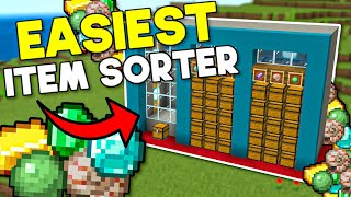 Easiest Item Sorter Minecraft Bedrock 121 [upl. by Aramal162]