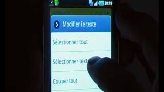 Tutoriel  faire un Copiercoller sur le Samsung Galaxy S i9000 [upl. by Drahsar74]