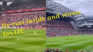 DIOGO JOTA song from 2 sides of The Kop  after winning goal [upl. by Netsrejk]