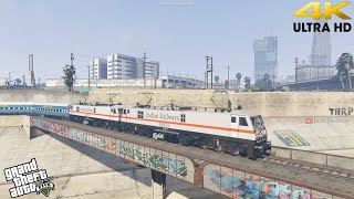 Indian Train at Los Santos and San Andreas  GTA 5 4K Ultra HD [upl. by Eniamsaj]