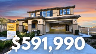 NEW CONSTRUCTION HOME TOUR New Community in Menifee CA Top 10 Cities in California ☀️ [upl. by Ahsuas]