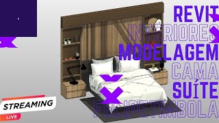 REVIT INTERIORES MODELAGEM PAINEL SUÍTE [upl. by Ahseenak]