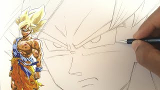 Comment dessiner GOKU SSJ facilement DBZ [upl. by Netnert]