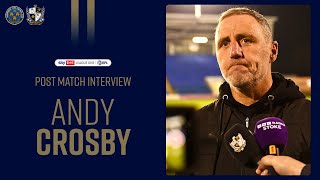 Post Match  Andy Crosby reacts to Shrewsbury Town defeat [upl. by Dulce]