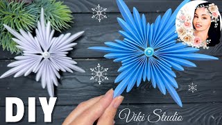 EASY Paper Snowflake Tutorial Winter Ornaments Christmas decorations [upl. by Feenah723]