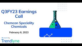 Chemcon Speciality Chemicals Earnings Call for Q3FY23 [upl. by Zed558]