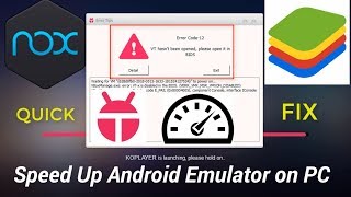 Fix VT hasnt been opened  Speed Up any Android Emulator on PC [upl. by Aihsemat]