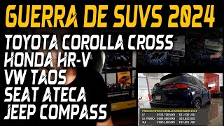 TOYOTA COROLLA CROSS vs VW TAOS vs HONDA HRV vs SEAT ATECA 2024 [upl. by Aihtibat]