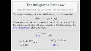 Chemical Kinetics The Integrated Rate Law Calculating the Final Conc for a Second Order Reaction [upl. by Sucramej]