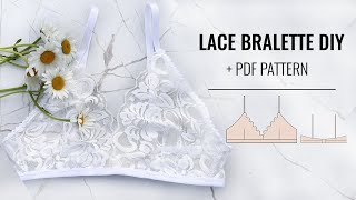 Easy Bralette DIY for beginners Sewing pattern bralette PDF [upl. by Nyrehtac779]