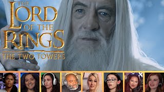 Reactors Reacting to GANDALF THE WHITE  The Lord of the Rings The Two Towers 2002 [upl. by Aisauqal]