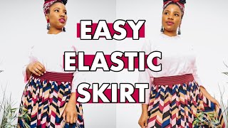 SEW AN EXPOSED ELASTIC GATHERED SKIRT EASY DIY STYLISH ELASTIC SKIRT TUTORIAL [upl. by Alick695]