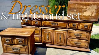 FURNITURE MAKEOVER  Transforming a dated dresser things went left [upl. by Nelyk]