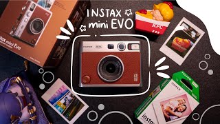 Fujifilm Instax Mini Evo aesthetic unboxing  My first Polaroid 📷 [upl. by Ekaterina981]