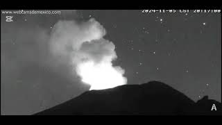 Impresionante cilindro Volcan Popocatepetl05112024 [upl. by Vivl]