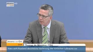 Organisierte Kriminalität 2014 PK mit de Maizière und Münch am 06102015 [upl. by Mesics]