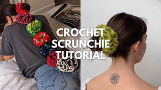 crochet scrunchie tutorial aka the easiest crochet project you will ever do [upl. by Benn208]