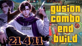 GUSION BEST BUILD END EMBLEM ONE SHOT COMBO mobilelegends ml gusiongameplay gameplay gusionmlbb [upl. by Bili]