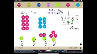 Long Division Type 3 With Regrouping No Remainder 536÷4 [upl. by Sylirama]