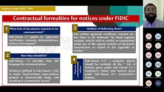 Notices Under FIDIC 1999  SchoolofSheriff0110  ricsmediacentre [upl. by Eelyak858]