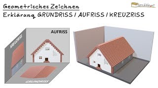 Geometrisches Zeichnen  Erklärung Kreuzriss  Aufriss  Grundriss [upl. by Otsirave92]