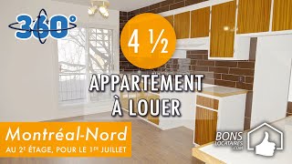 Réalité virtuelle appartement à louer  Apartment for rent  MontréalNord 4 ½ BonsLocatairescom [upl. by Jeconiah669]