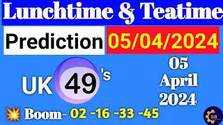 Uk49s Lunchtime Prediction 05 April 2024  Uk49s Prediction For Today uk49sprediction [upl. by Ellersick]