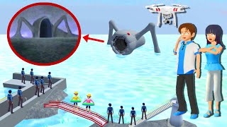 penampakan sea eater di pantai yuta mio cek drone ternyata ada  SAKURA SCHOOL SIMULATOR [upl. by Nothsa]