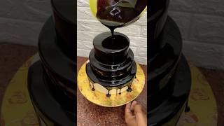 ￼ 3 tier chocolate cake decorating ideas youtubeshorts shorts chocolatecake cakedesigns [upl. by Annelg]