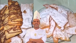 Chiacchiere di carnevale napoletane fatte in casa a manoRicetta semplice anche al cioccolato [upl. by Nerehs108]