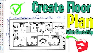 How to Make Floor Plans for Free in SketchUp  SketchUp Floor Plan Tutorial for Beginners  2D Plan [upl. by Laban65]