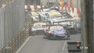 FIA GT World Cup 2017 Qualification Race Macau Grand Prix Start  Huge Pile Up [upl. by Giselbert]