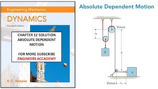 Absolute Dependent Motion  Engineering Dynamics  Hibbeler 14th Edition  Engineers Academy [upl. by Adnilab]