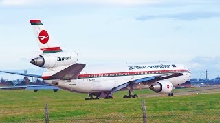 Biman Bangladesh McDonnell Douglas DC10 Birmingham Take Off and Landing  ATC [upl. by Levitan]