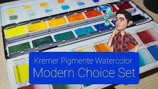 Kremer Pigments Modern Choice Set  Unboxing  Watercolor Swatching  Watercolor Painting [upl. by Jacquelyn926]