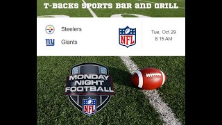 TBacks Sports Bar and Grill Sports Schedule and free beersoda for Tuesday Oct 29 2024 [upl. by Mukul91]