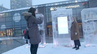 Entertainment amp Culture Amundsen frozen DOOH billboards at Oslo S  JCDecaux Norway [upl. by Irahk]